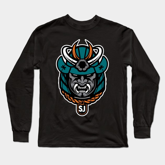 San Jose Hockey Samurai Long Sleeve T-Shirt by OrganicGraphic